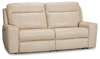 Benji Light Beige Lthr/vinyl Power Reclining Sofa