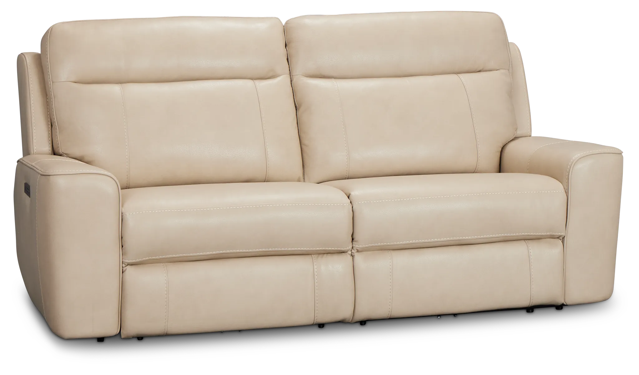 Benji Light Beige Lthr/vinyl Power Reclining Sofa