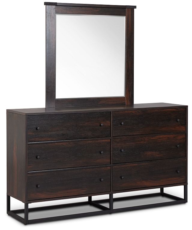 Logan Dark Tone Dresser & Mirror (2)