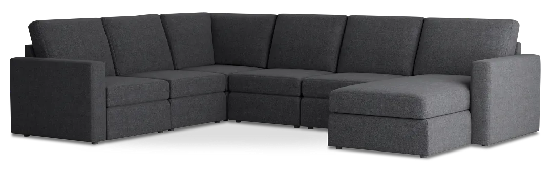 Citymod Dark Gray Fabric Medium Right Chaise Sectional