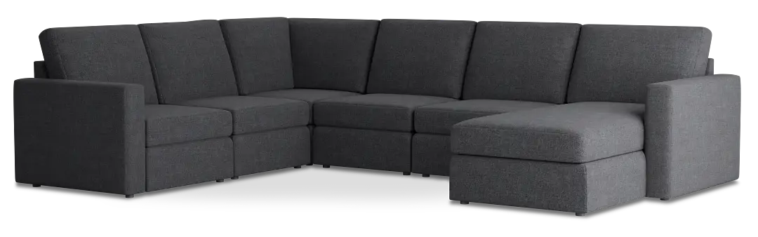 Citymod Dark Gray Fabric Medium Right Chaise Sectional Citymod Dark Gray Fabric Medium Right Chaise Sectional