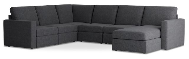 Citymod Dark Gray Fabric Medium Right Chaise Sectional