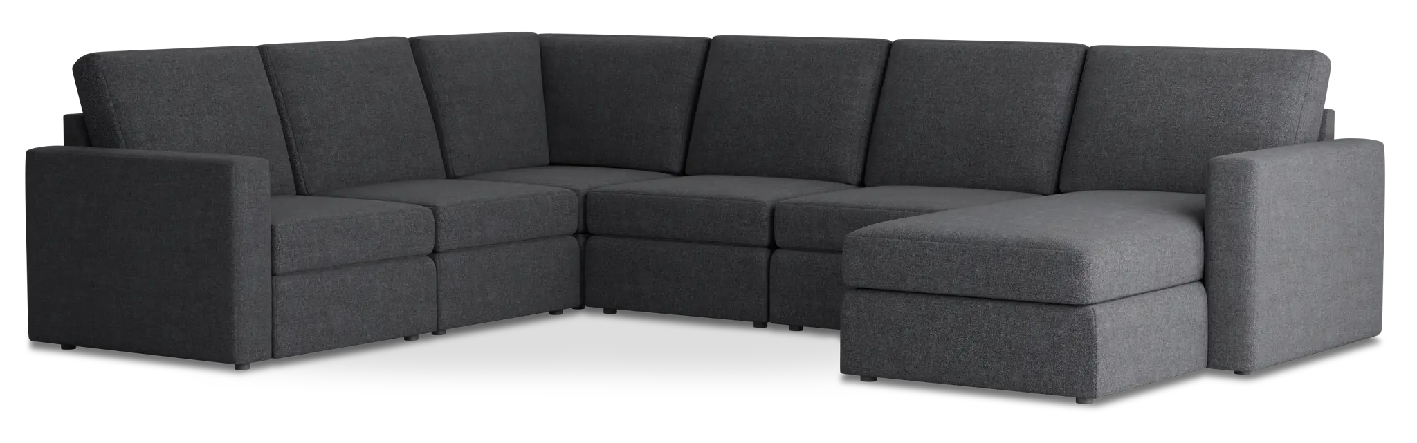 Citymod Dark Gray Fabric Medium Right Chaise Sectional Citymod Dark Gray Fabric Medium Right Chaise Sectional