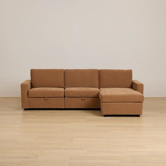 Addie Brown Fabric Right Chaise Storage Sectional