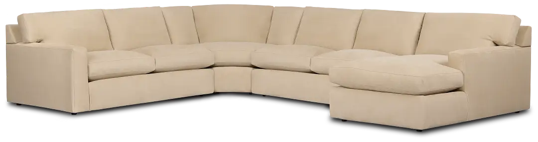 Hudson Beige Fabric Medium Right Chaise Wedge Sectional Hudson Beige Fabric Medium Right Chaise Wedge Sectional