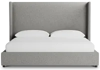 Captiva Linen Gray 60" Upholstered Shelter Bed