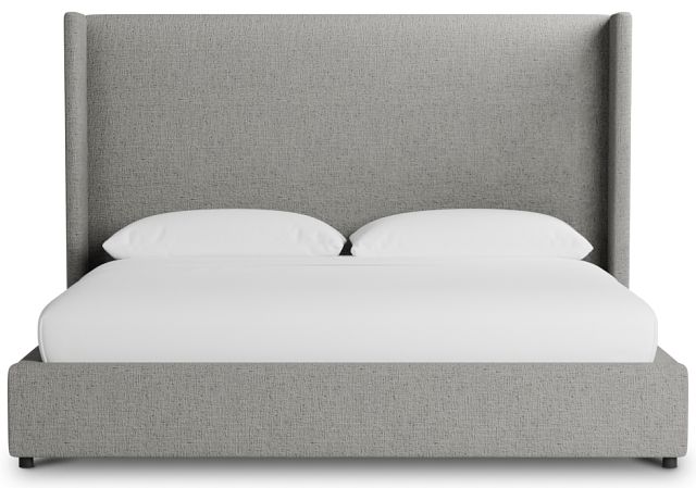 Captiva Linen Gray 60" Upholstered Shelter Bed