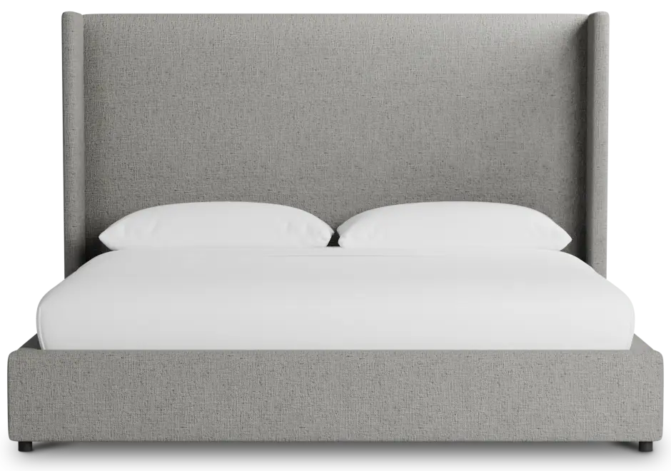 Captiva Linen Gray 60" Upholstered Shelter Bed Captiva Linen Gray 60" Upholstered Shelter Bed