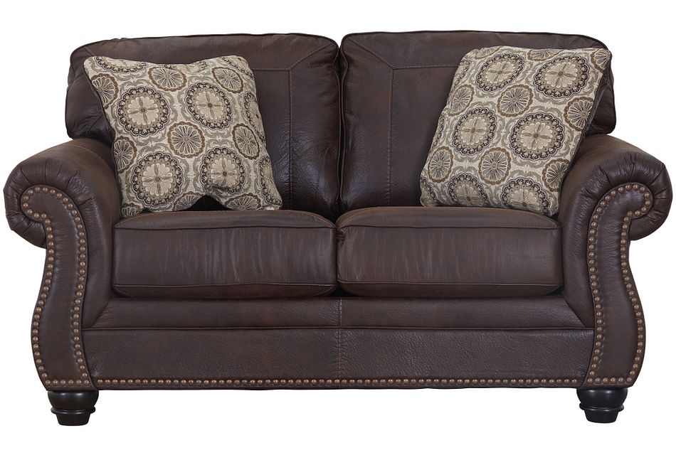 Breville Dark Brown Micro Loveseat Living Room Loveseats City Furniture