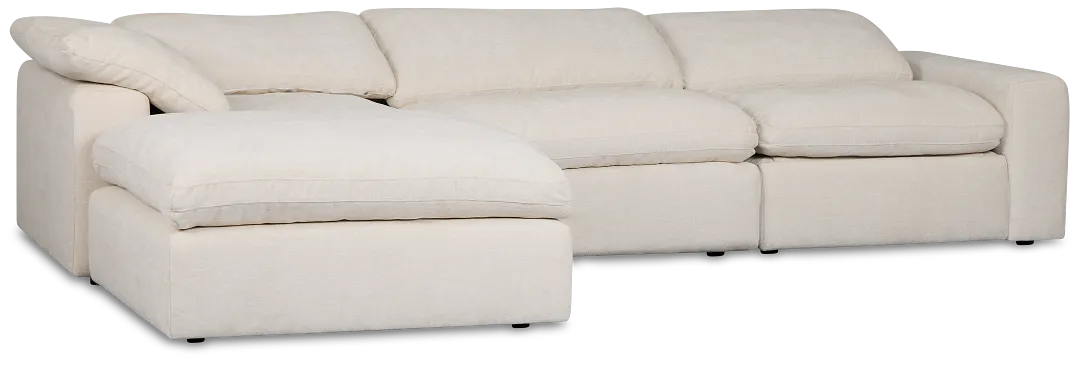 Drift Light Beige Fabric Small Left Bumper Power Reclining Sectional