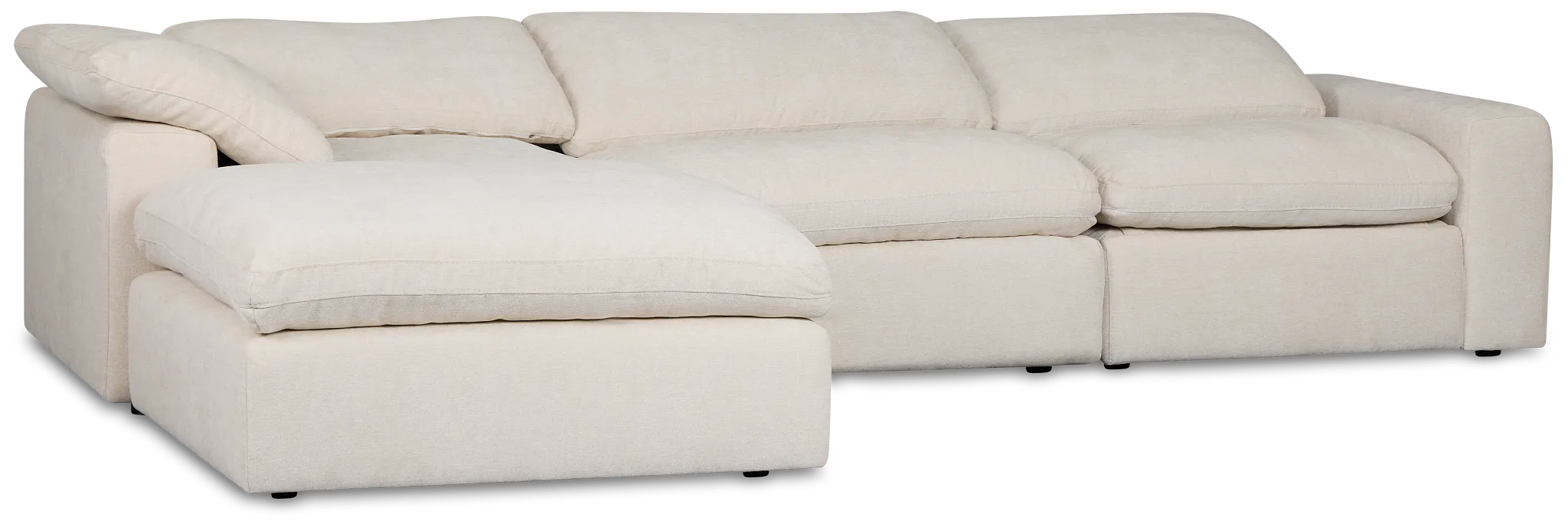 Drift Light Beige Fabric Small Left Bumper Power Reclining Sectional