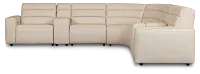 Sawyer Ivory Micro Large Dual Power Reclining Two-arm Sectional