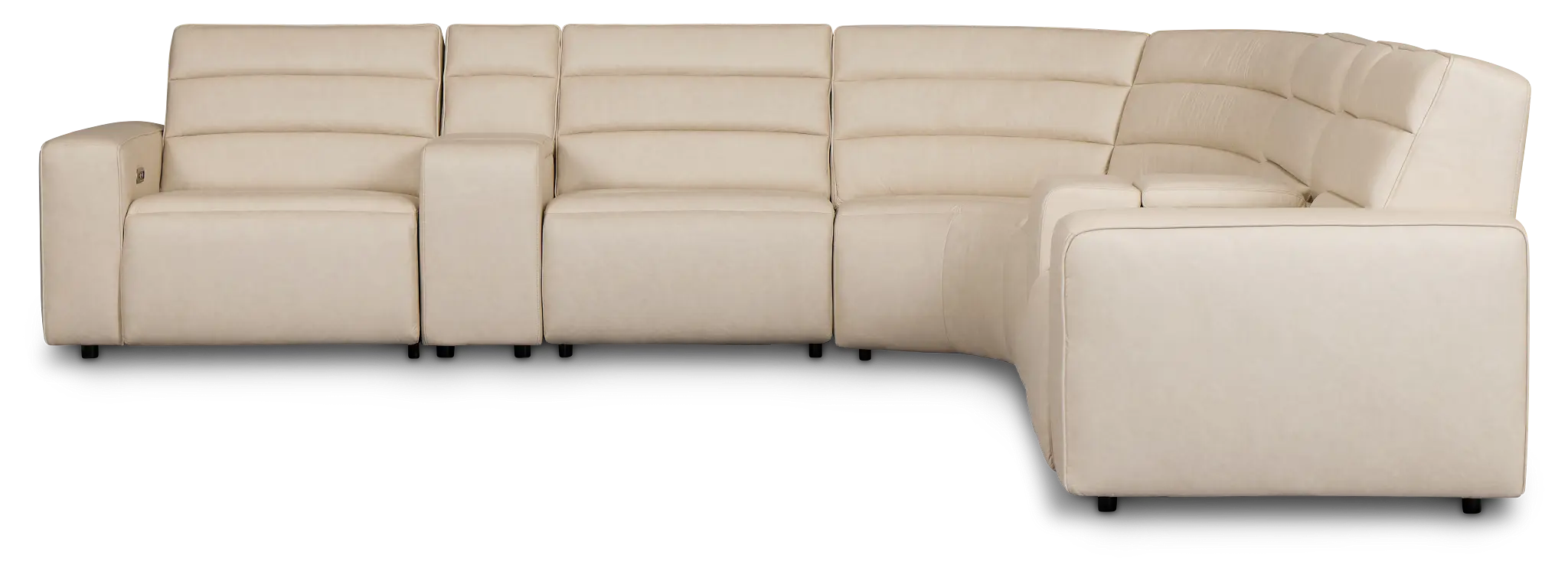 Sawyer Ivory Micro Large Dual Power Reclining Two-arm Sectional Sawyer Ivory Micro Large Dual Power Reclining Two-arm Sectional