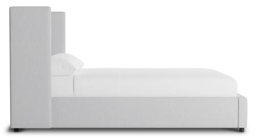 Captiva Delray Light Gray 48" Upholstered Shelter Bed Captiva Delray Light Gray 48" Upholstered Shelter Bed