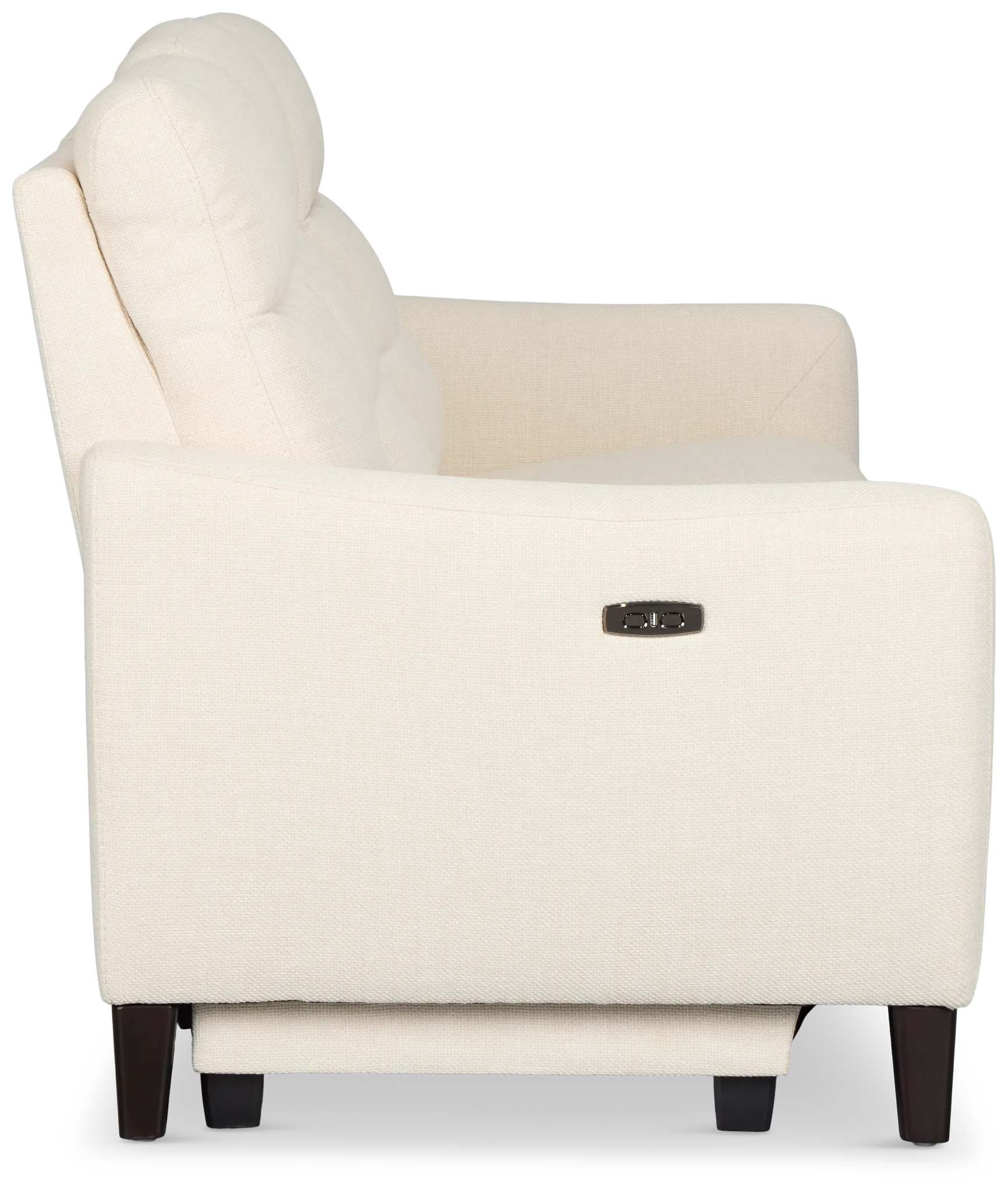 Keaton White Fabric Power Reclining Sofa W/ Power Headrest