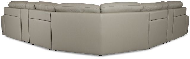 Rudy Gray Lthr/vinyl Large Dual Power 2 Arm Extension Chaise Sectional