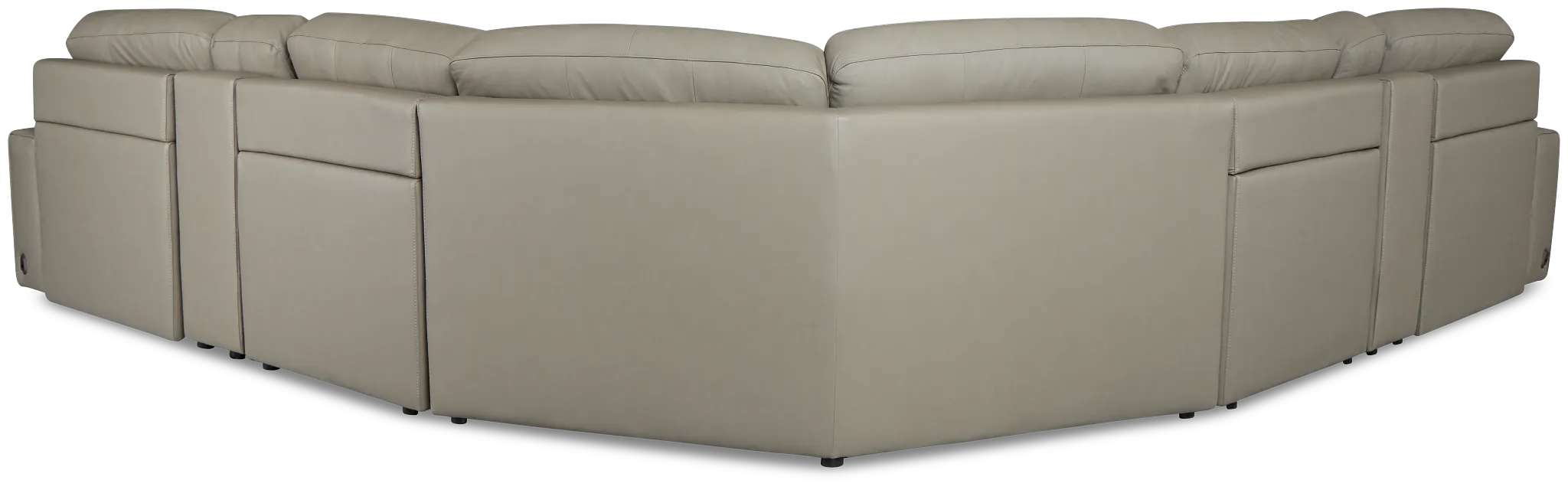 Rudy Gray Lthr/vinyl Large Dual Power 2 Arm Extension Chaise Sectional