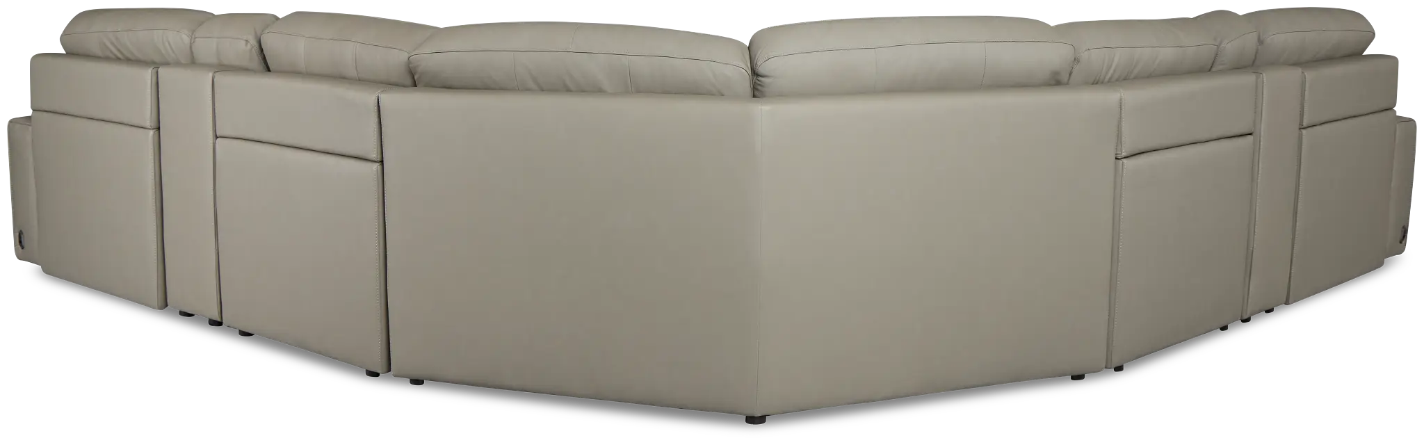 Rudy Gray Lthr/vinyl Large Dual Power 2 Arm Extension Chaise Sectional Rudy Gray Lthr/vinyl Large Dual Power 2 Arm Extension Chaise Sectional