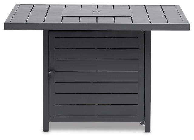 Linear Dark Gray Square Fire Pit