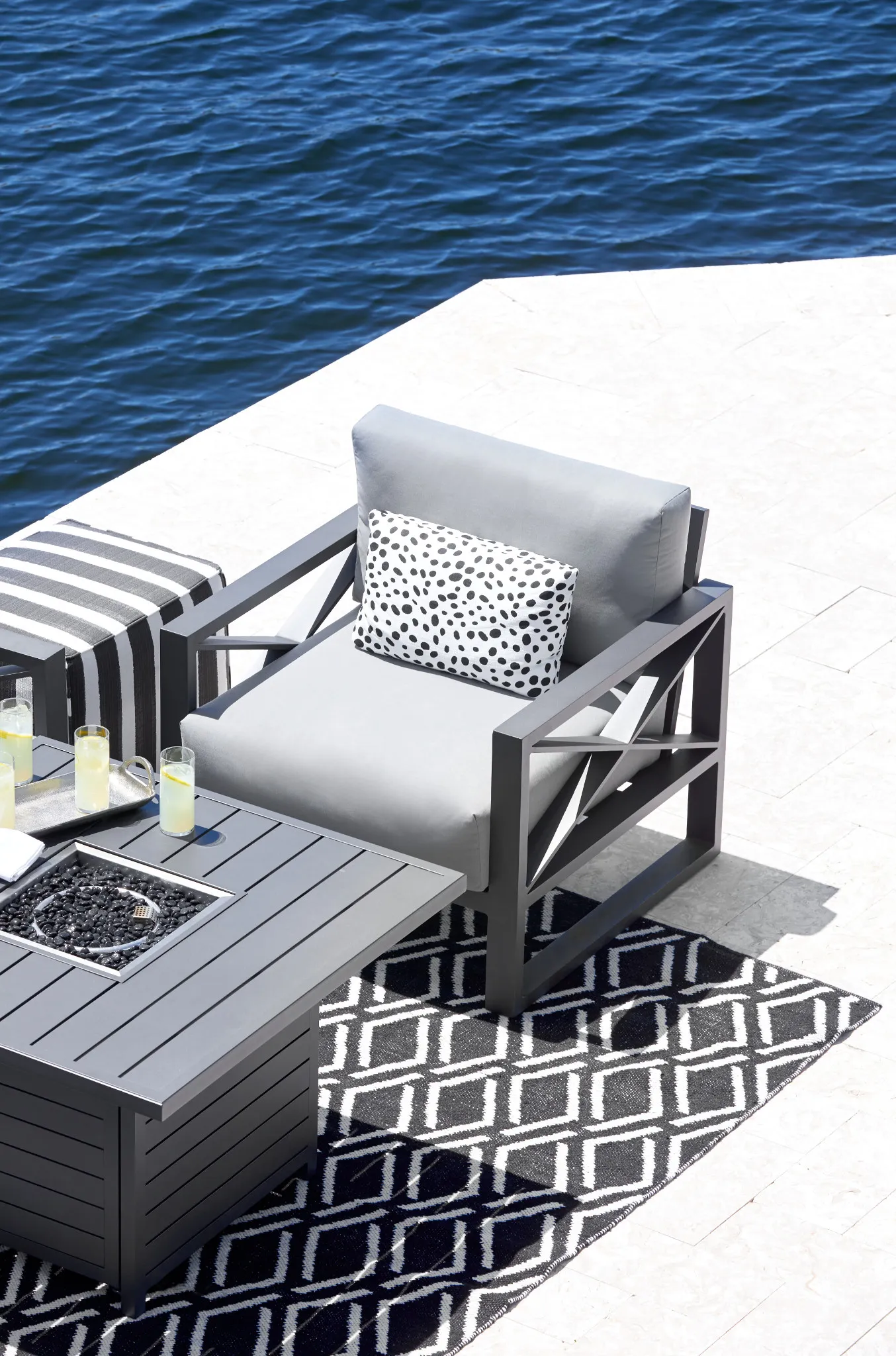 Linear Dark Gray Rocking Chair