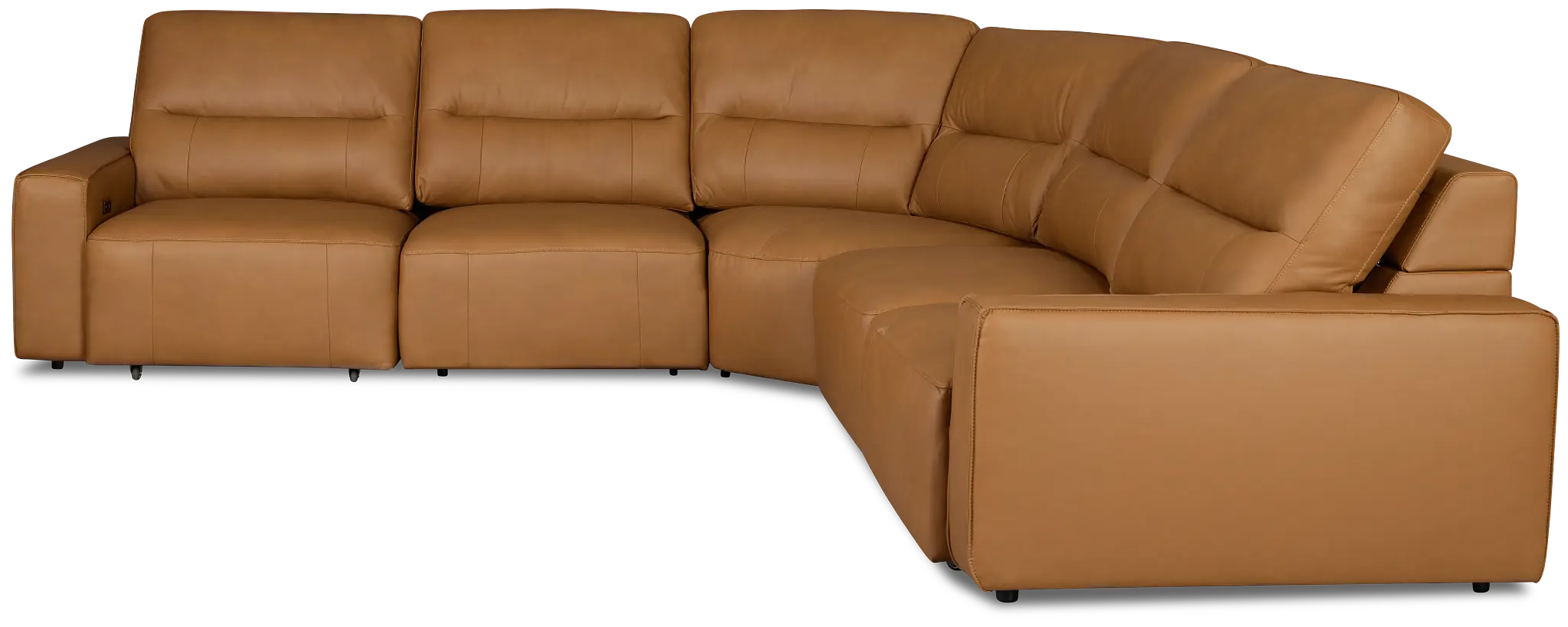 Rudy Brown Lthr/vinyl Small Two Arm Power Extension Chaise Sectional Rudy Brown Lthr/vinyl Small Two Arm Power Extension Chaise Sectional