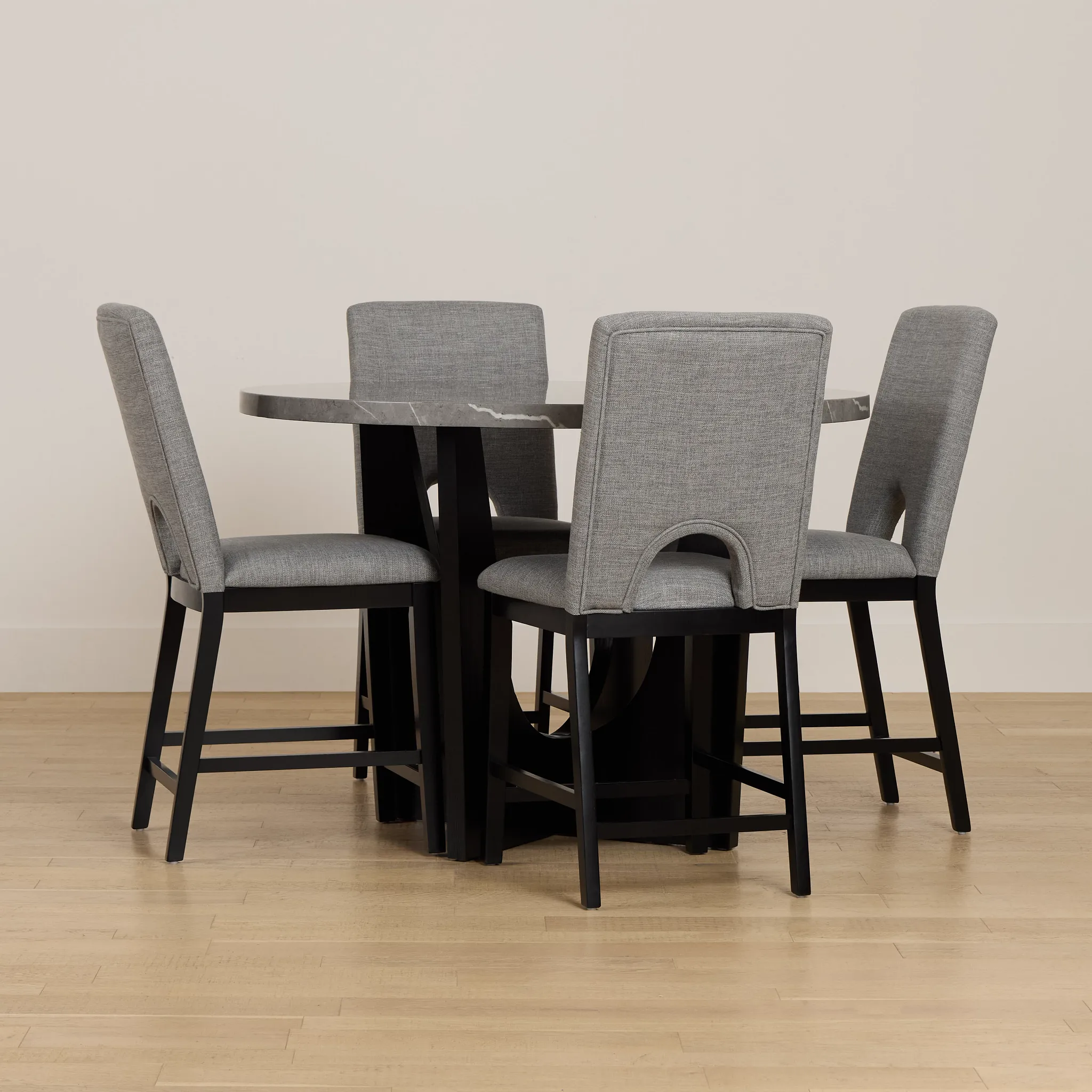 Oxford Two-tone High Table & 4 Upholstered Barstools