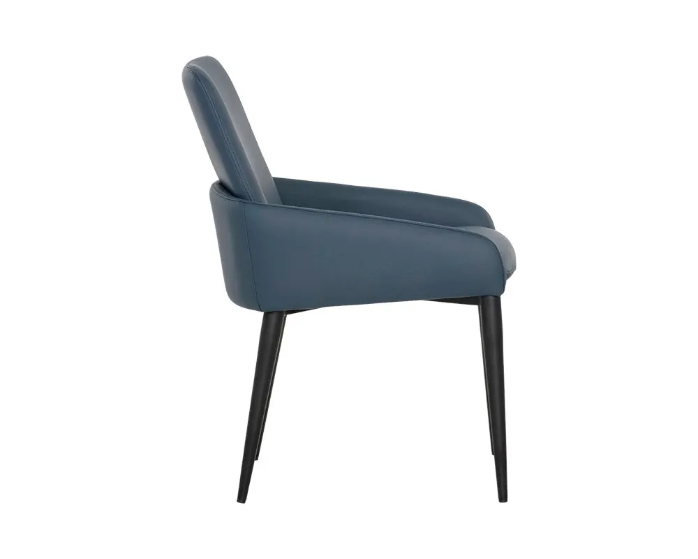 Dillon Dark Blue Upholstered Arm Chair