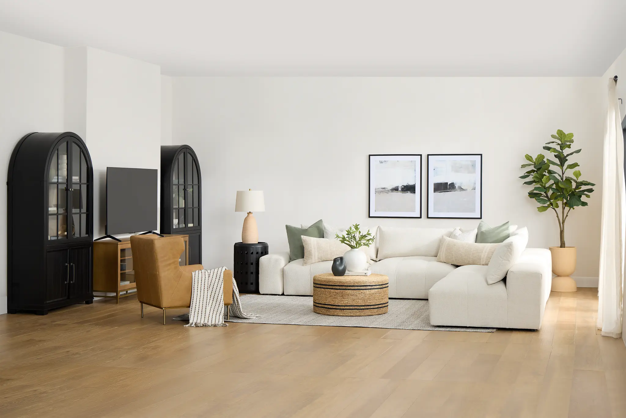 Remi Light Beige Fabric 5-piece Modular Sectional Remi Light Beige Fabric 5-piece Modular Sectional