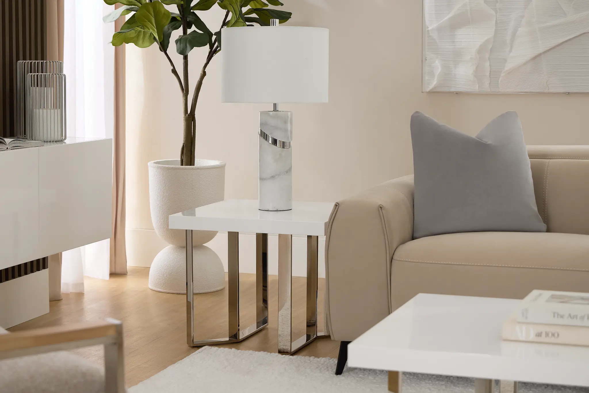 Axel White End Table Axel White End Table