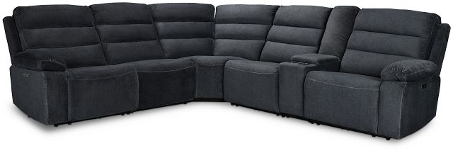 Orion Dark Gray Fabric Medium Triple Power 2-arm Sectional
