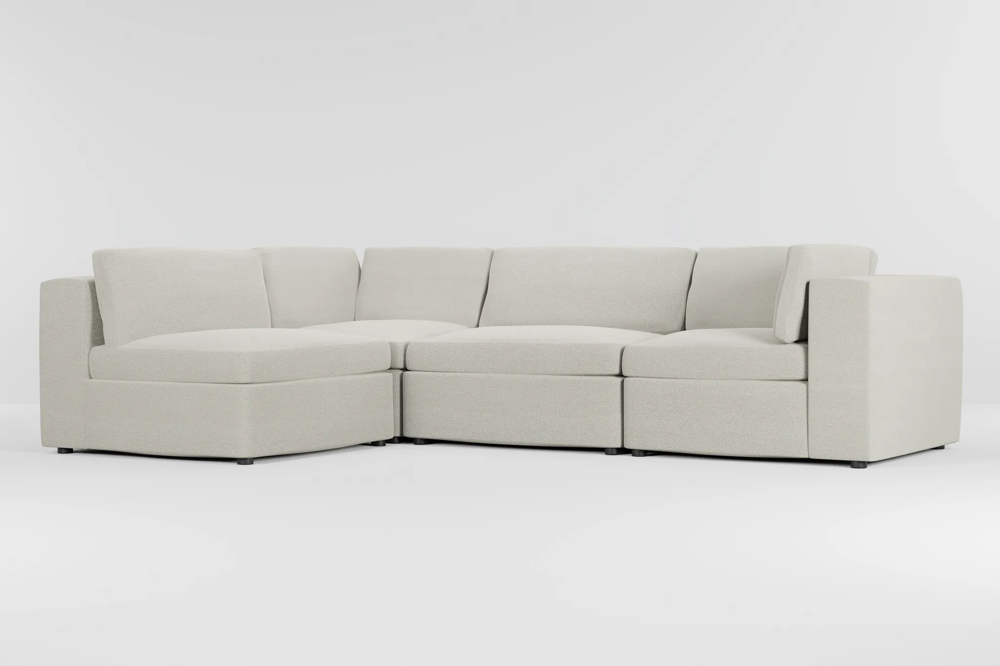 Destin Elite Ivory Fabric 4-piece Modular Sectional