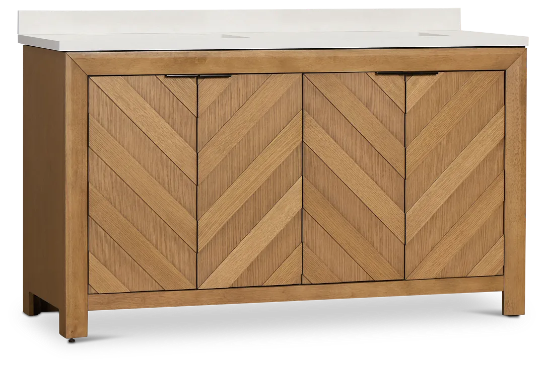 Delray Light Tone 60" Double Bathroom Vanity