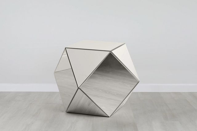 Geo Silver Small Accent Table