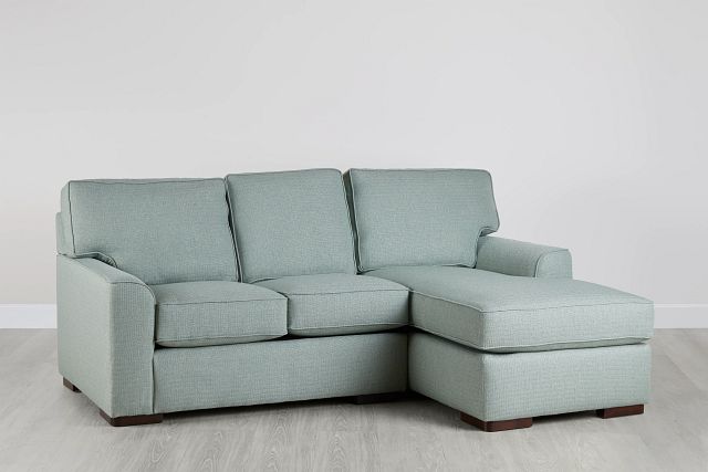 Austin Green Fabric Right Chaise Sectional (3)