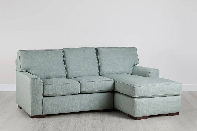 Austin Green Fabric Right Chaise Sectional