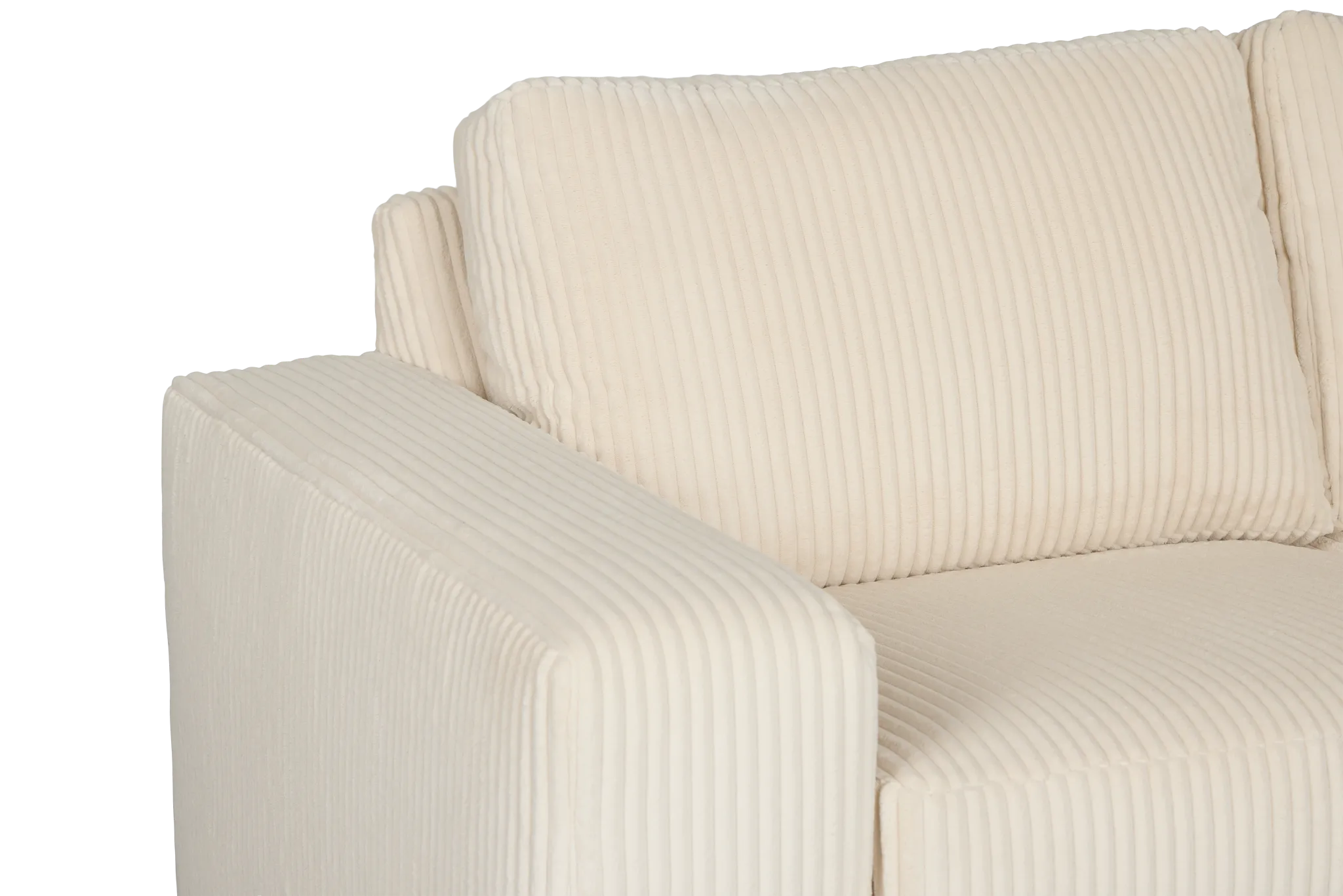 Charlie Ivory Fabric Large Right Chaise Sectional