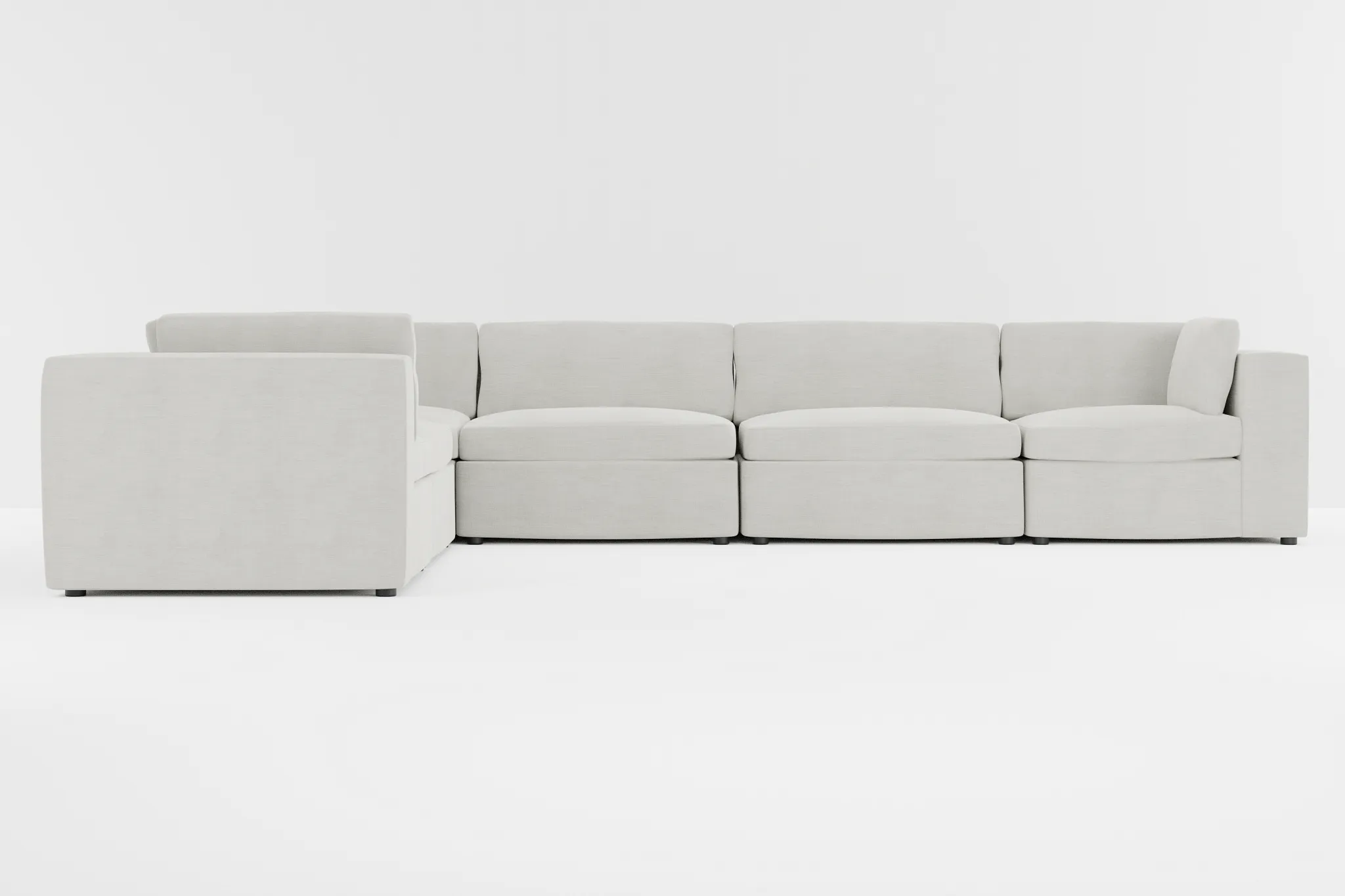 Destin Maguire Ivory Fabric 6-piece Modular Sectional