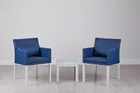 Lisbon Navy Cushioned Outdoor Chat Set