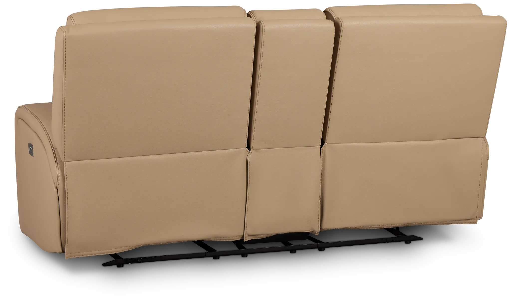 Rhett Taupe Micro Power Reclining Console Loveseat