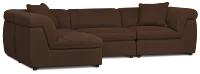 Aria Dark Brown Micro Immersive 4-piece Modular Sectional W/2 Speakers