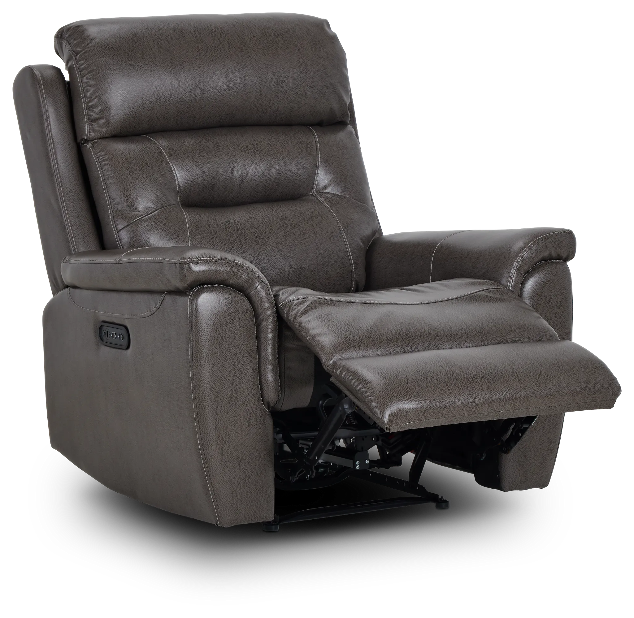 Toby Dark Taupe Micro Power Recliner With Power Headrest