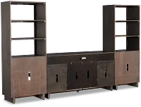 Richmond Gray 64" Door Pier Entertainment Wall With Fireplace