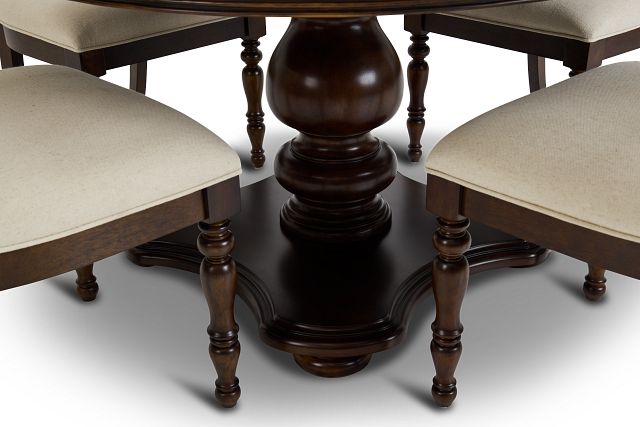 Savannah Dark Tone Round Table & 4 Chairs
