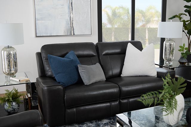 Benji Dark Gray Lthr/vinyl Power Reclining Sofa