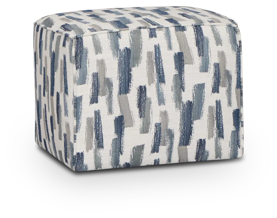 Staccato Navy Fabric Accent Pouf Staccato Navy Fabric Accent Pouf