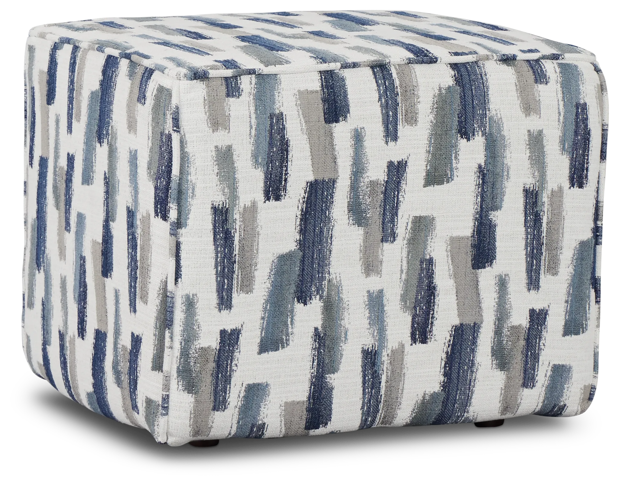 Staccato Navy Fabric Accent Pouf