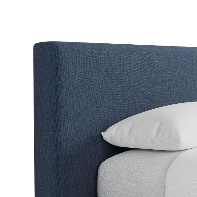 Grayton Revenue Dark Blue 44" Upholstered Platform Bed