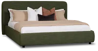 Williamsburg Green Upholstered Platform Bed