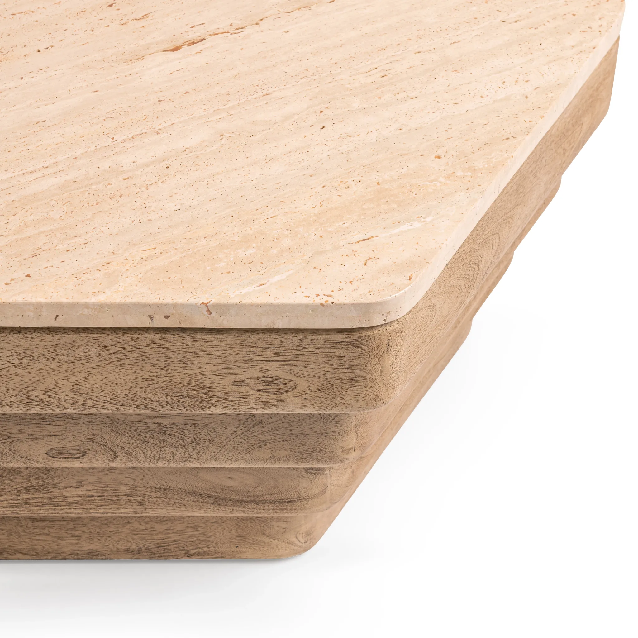 Rows Light Tone Wood Coffee Table