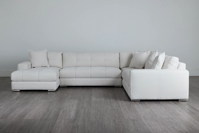 Brielle White Fabric Medium Left Chaise Sectional